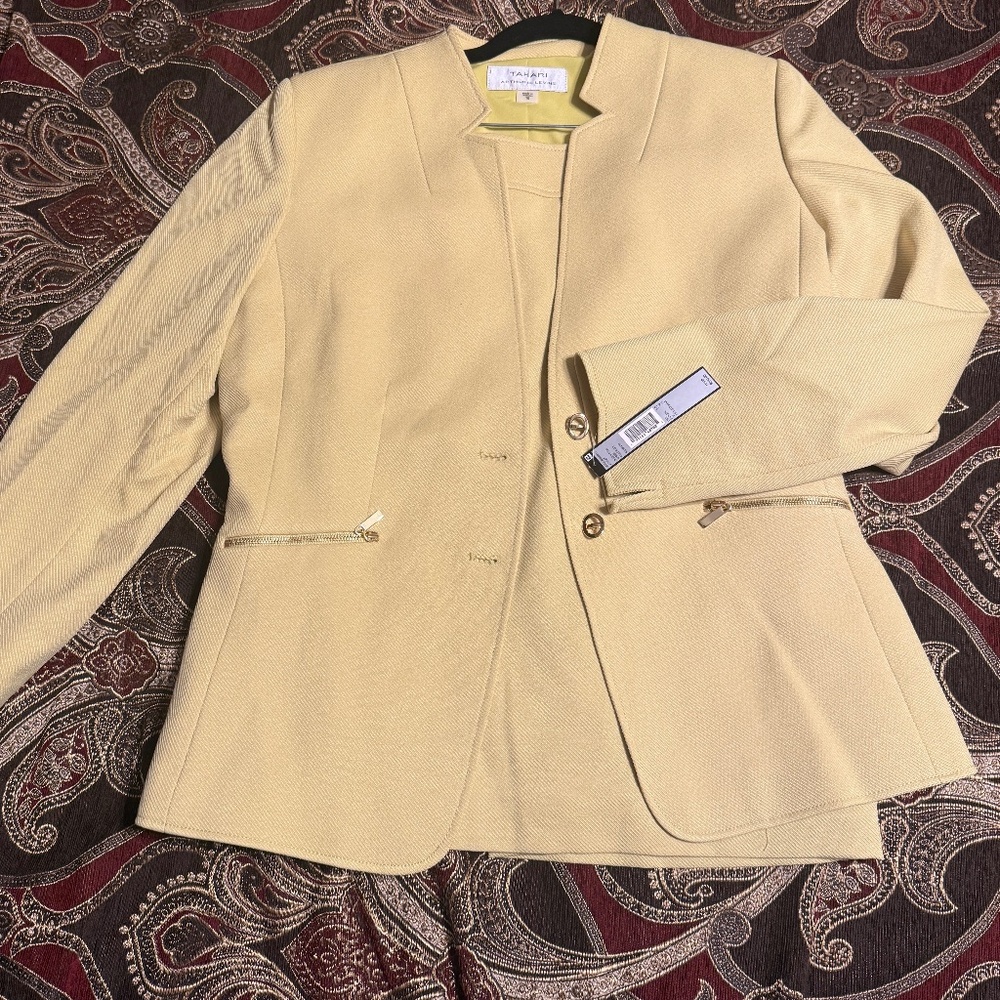 Tahari ASL - Chartreuse Green Amazing Skirt Set Size 10